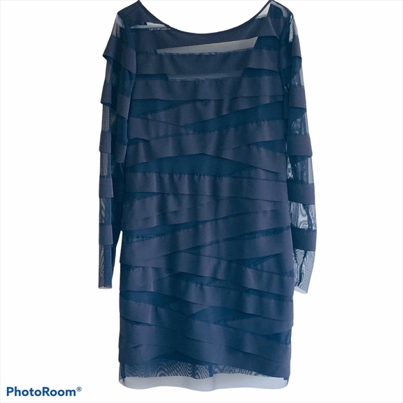 Nicole Miller Collection Laser Cut V Back Dress 12 - Picture 1 of 5